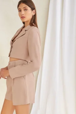 Cropped Blazer & Shorts Set