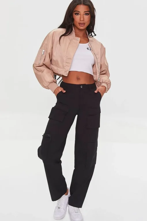 Cropped Bomber Jacket