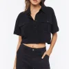 Cropped Boxy-Fit Shirt