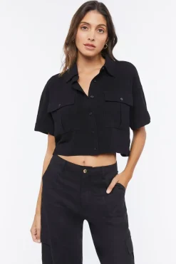 Cropped Boxy-Fit Shirt