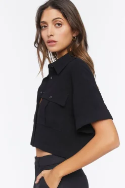 Cropped Boxy-Fit Shirt