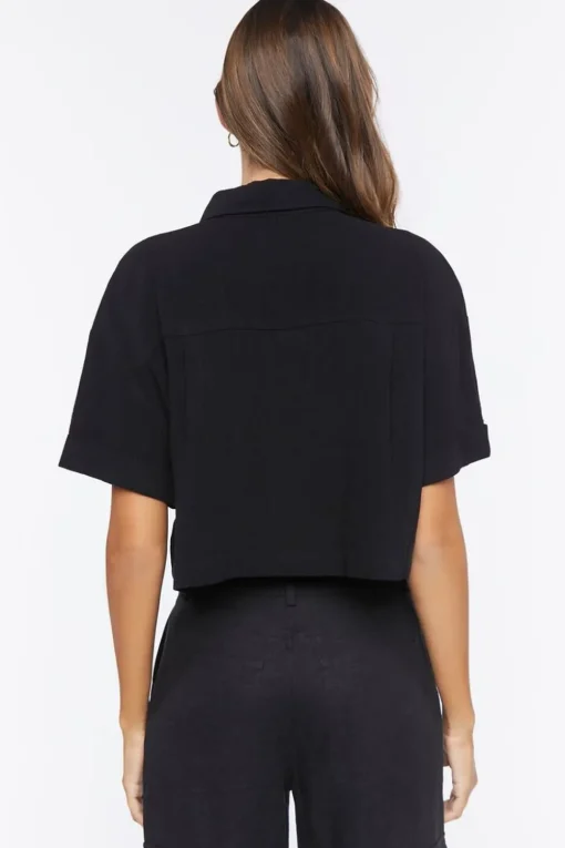 Cropped Boxy-Fit Shirt