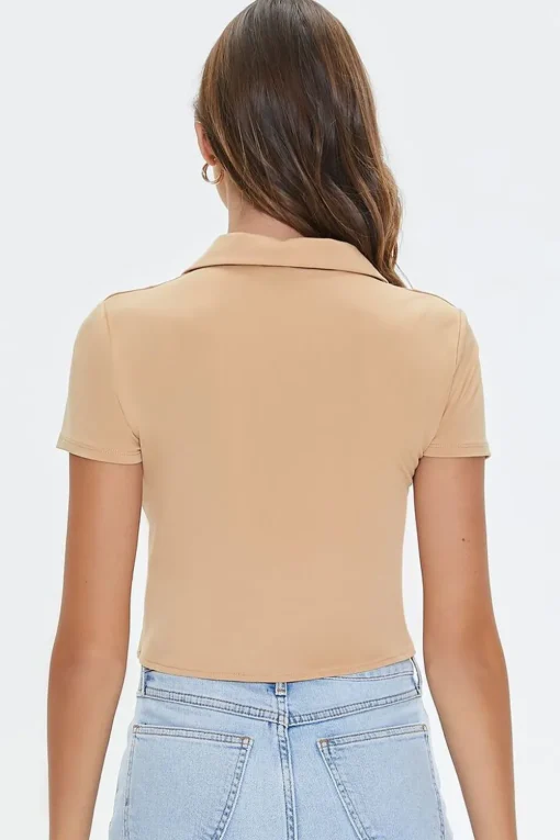Cropped Button-Loop Shirt