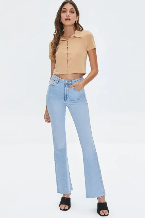 Cropped Button-Loop Shirt