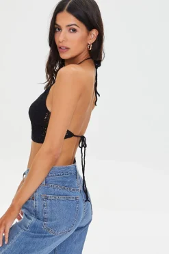 Cropped Crochet Halter Top