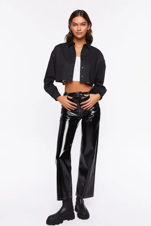 Cropped Drop-Sleeve Shirt