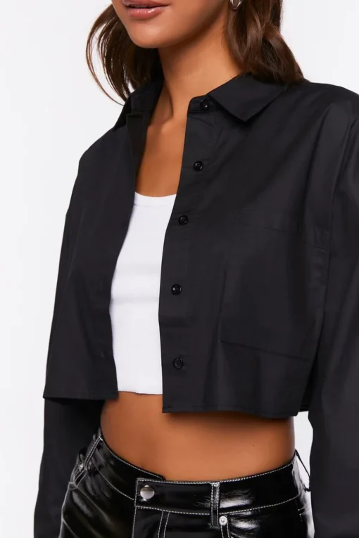 Cropped Drop-Sleeve Shirt
