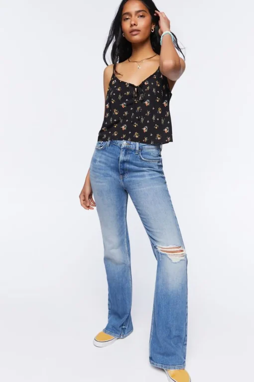 Cropped Floral Print Cami
