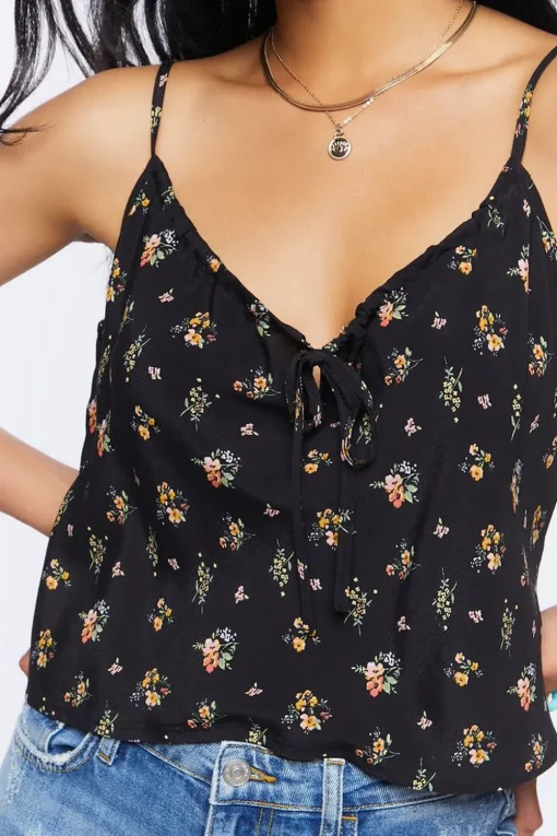 Cropped Floral Print Cami
