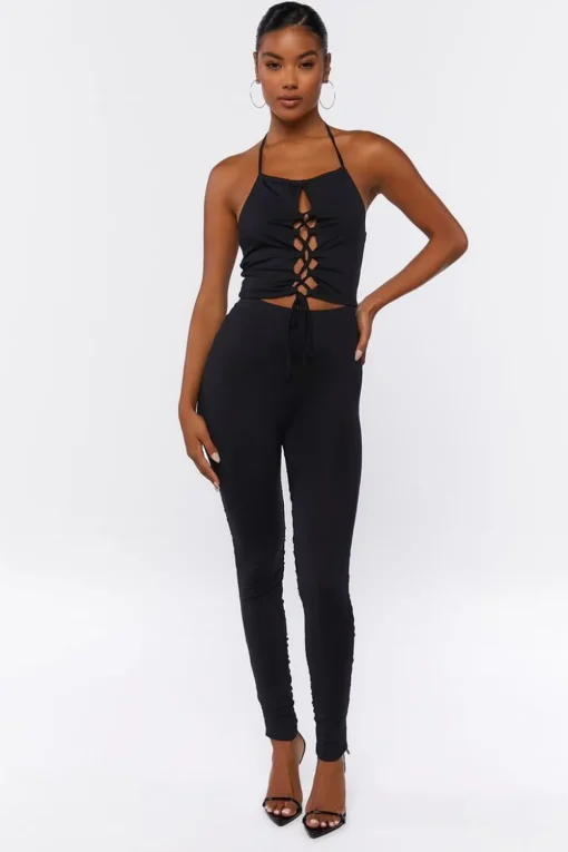 Cropped Halter Top & Pants Set