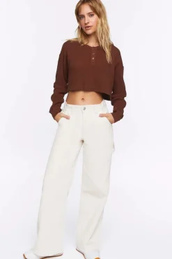 Cropped Henley Top
