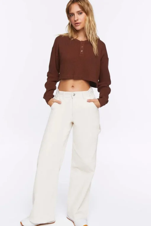 Cropped Henley Top