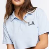 Cropped La Graphic Polo Shirt
