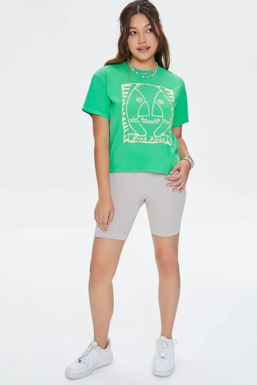 Cropped Pink Floyd Graphic Tee