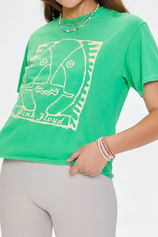 Cropped Pink Floyd Graphic Tee