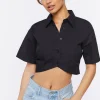 Cropped Poplin Shirt