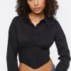 Cropped Poplin Shirt