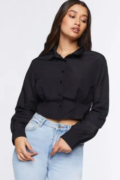 Cropped Poplin Shirt