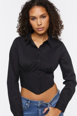Cropped Poplin Shirt