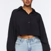 Cropped Poplin Shirt