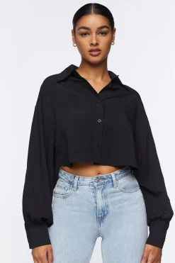 Cropped Poplin Shirt