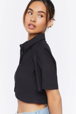 Cropped Poplin Shirt