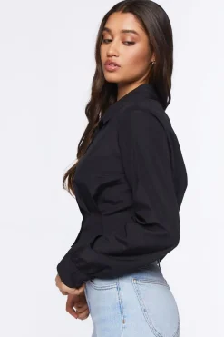 Cropped Poplin Shirt