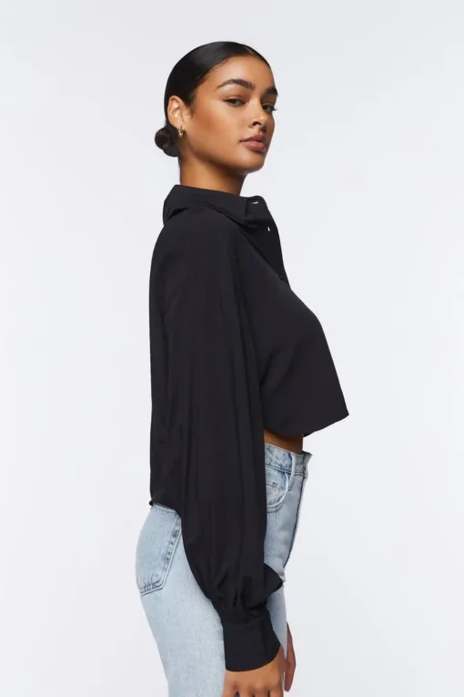 Cropped Poplin Shirt