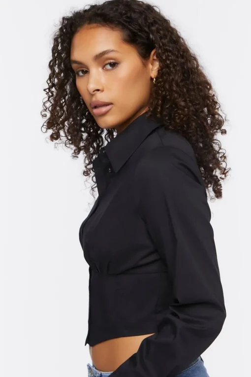 Cropped Poplin Shirt