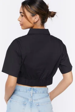 Cropped Poplin Shirt
