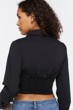 Cropped Poplin Shirt
