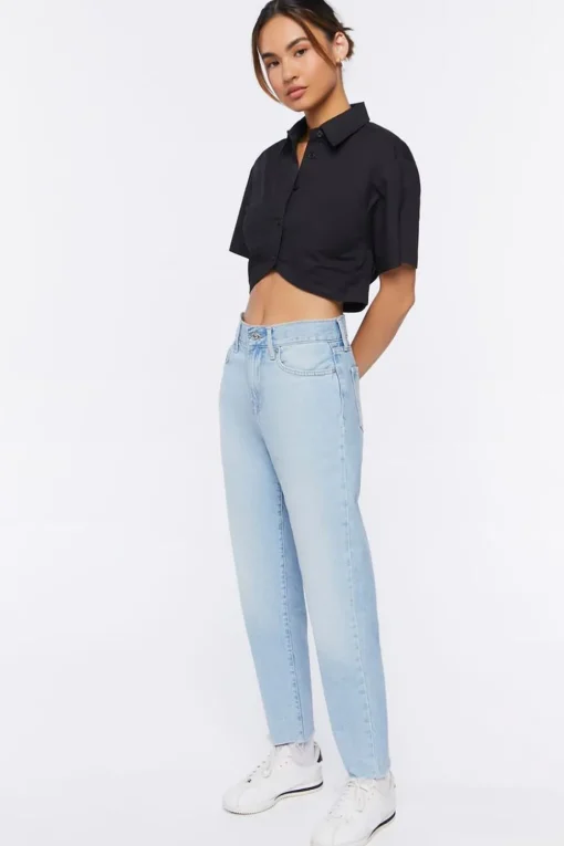 Cropped Poplin Shirt