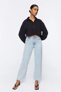 Cropped Poplin Shirt
