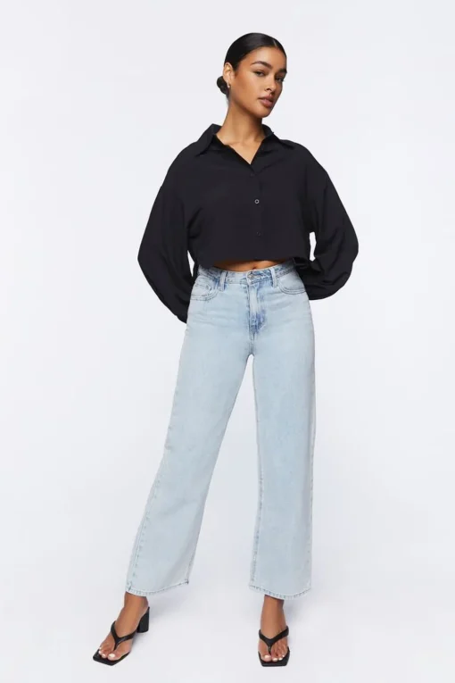 Cropped Poplin Shirt