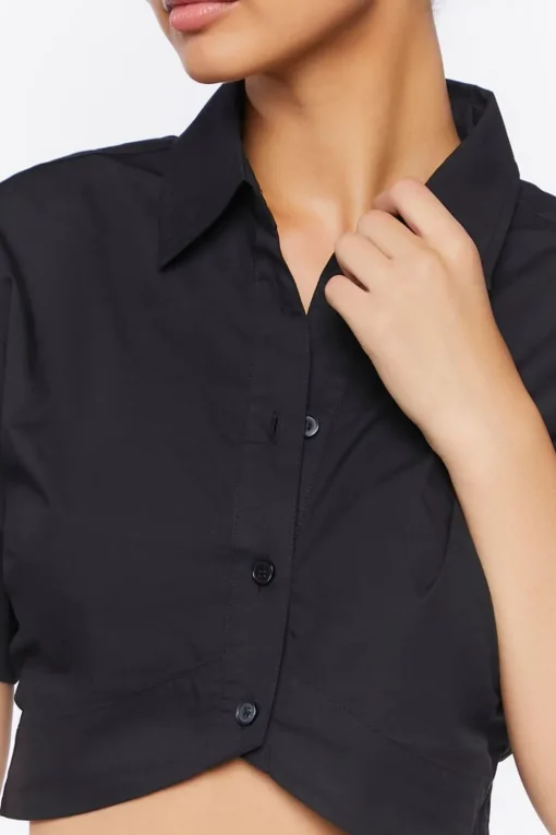 Cropped Poplin Shirt