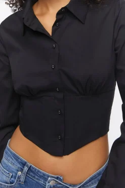 Cropped Poplin Shirt