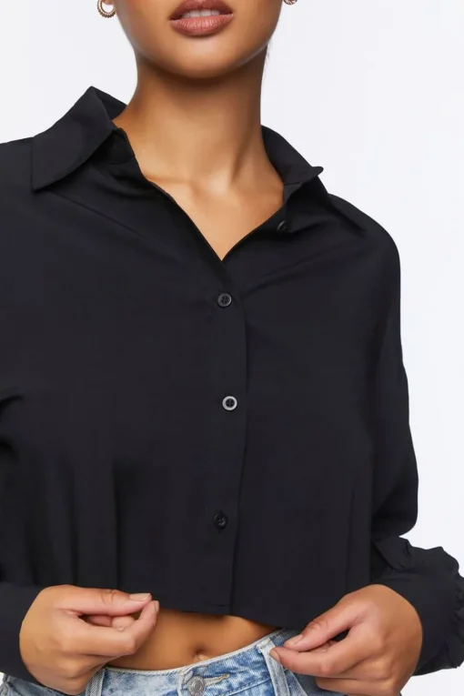Cropped Poplin Shirt