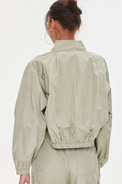 Cropped Raglan-Sleeve Windbreaker