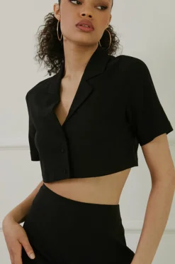 Cropped Shirt & Mini Skirt Set