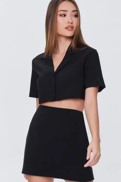 Cropped Shirt & Mini Skirt Set