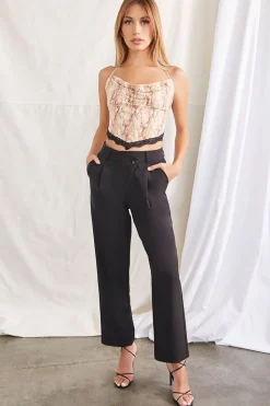 Cropped Snake Print Halter Top