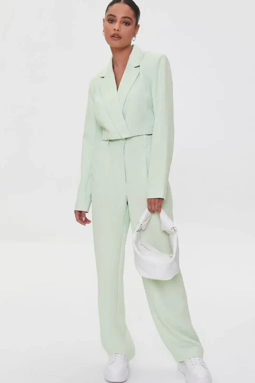 Cropped Surplice Blazer
