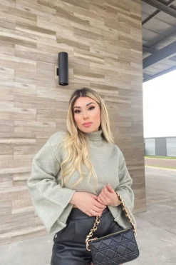 Cropped Turtleneck Sweater