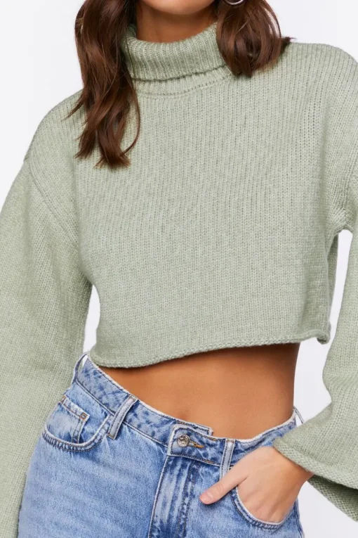 Cropped Turtleneck Sweater