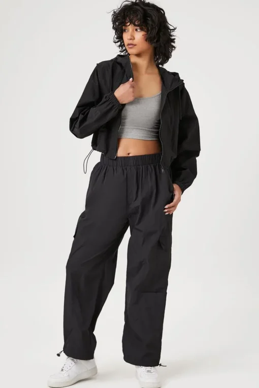 Cropped Windbreaker Jacket