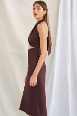 Crossover Halter Dress