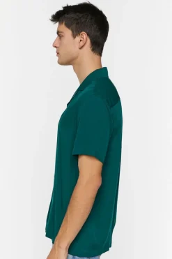 Cuban Collar Short-Sleeve Shirt