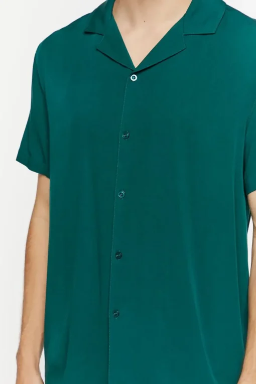 Cuban Collar Short-Sleeve Shirt