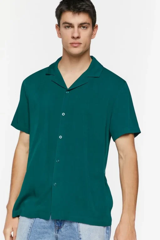 Cuban Collar Short-Sleeve Shirt