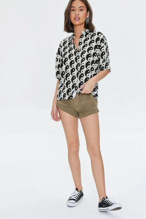 Cuffed Twill Shorts